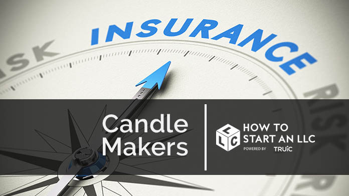 Compass needle pointing towards blue insurance logo