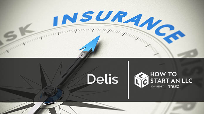 Compass needle pointing towards blue insurance logo