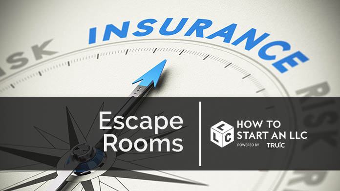 Compass needle pointing towards blue insurance logo