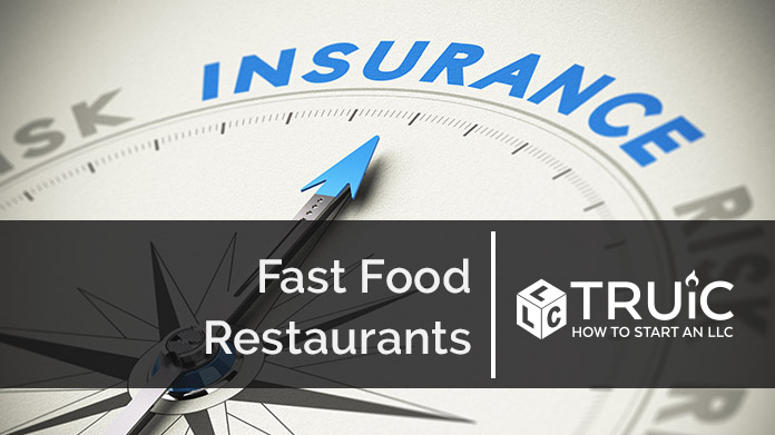 Compass needle pointing towards blue insurance logo