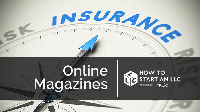 Compass needle pointing towards blue insurance logo
