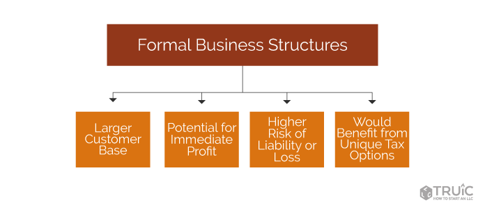 diagram showing the benefits of formal business structures