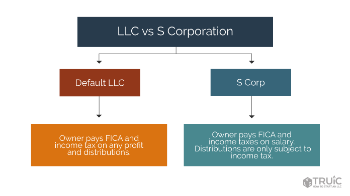 flowchart showing the differences between L L Cs and S-Corps