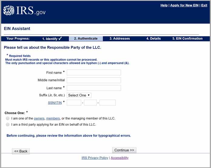 Step four of the IRS Website