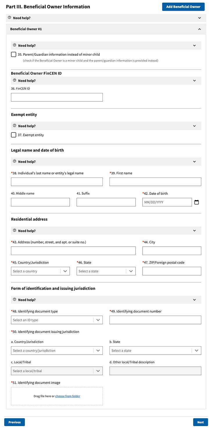 Beneficial Owner Information