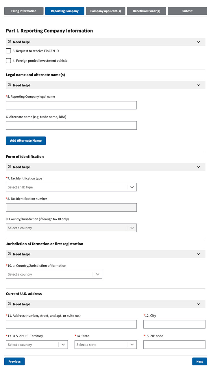 Reporting Company Information