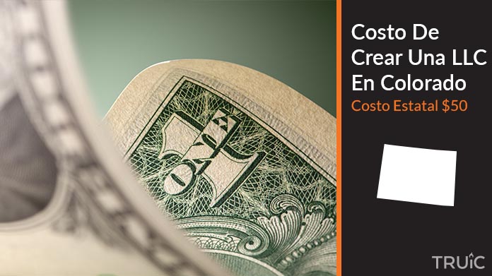 Imagen de un dolar (USD) y el estado de Colorado. Costo de crear una LLC en Colorado