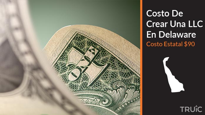 Imagen de un dolar (USD) y el estado de Delaware. Costo de crear una LLC en Delaware