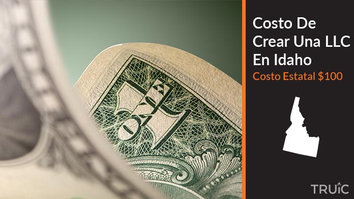 Imagen de un dolar (USD) y el estado de Idaho. Costo de crear una LLC en Idaho