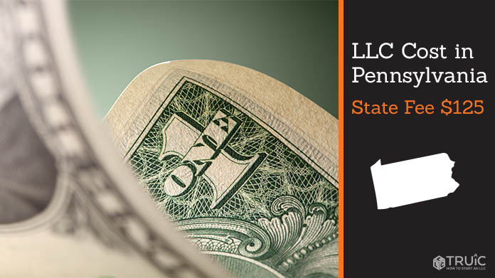 An entrepreneur counting money with the state fee in the foreground
