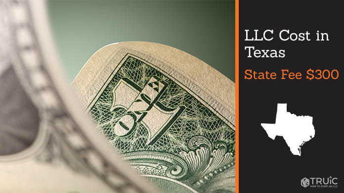 An entrepreneur counting money with the state fee in the foreground
