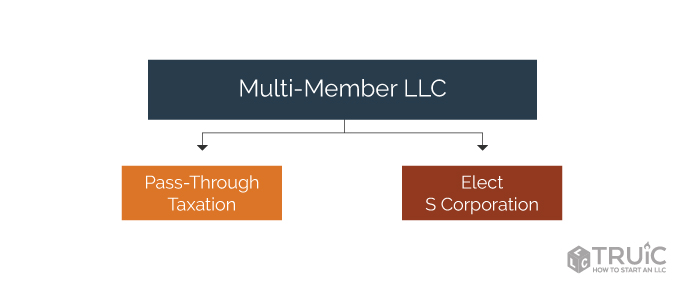 Tier 1: Multi-Member LLC. Tier 2: Box 1. Pass-Through Taxation. Box 2. Elect S Corporation.
