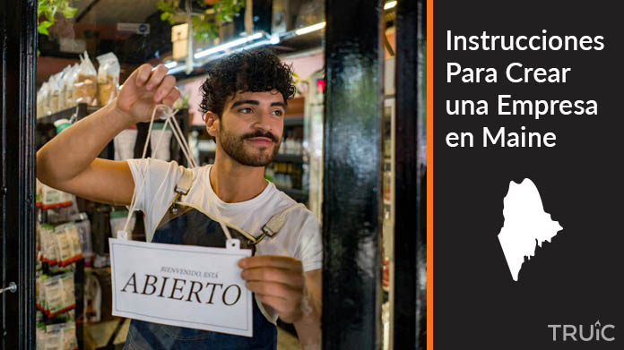Un hombre abriendo su negocio. Como crear un negocio en Maine