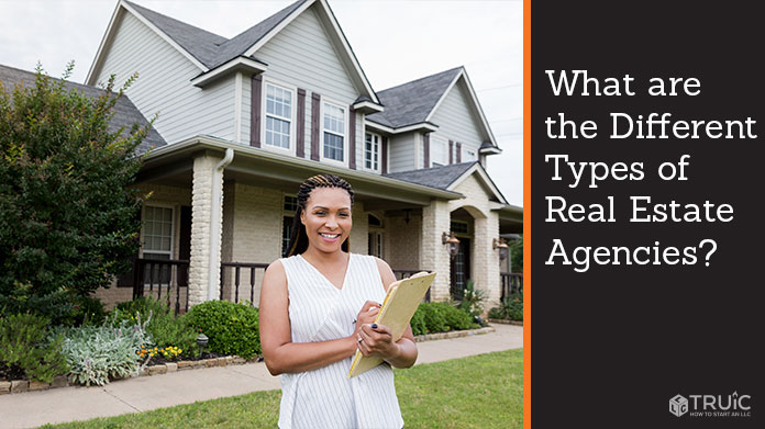 A real estate agent standing in front of a home.