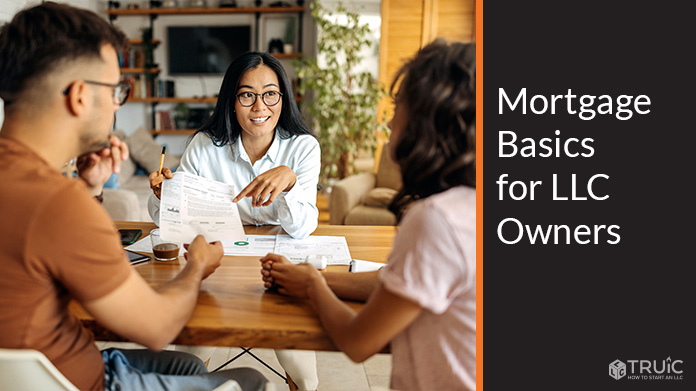 Financial planner helping a couple with mortgage information.