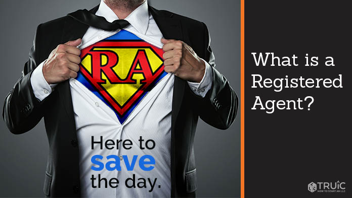 Man in suit revealing Registered Agent shirt.