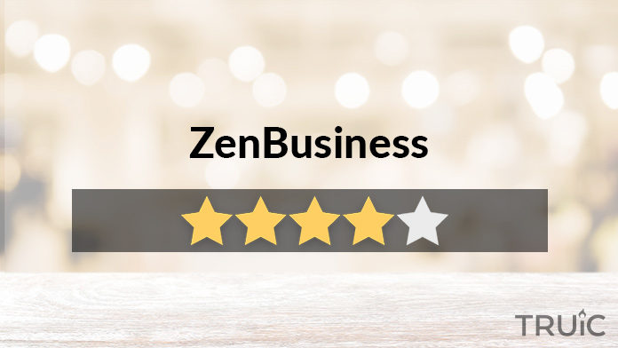 ZenBusiness review image with 4.7 stars.