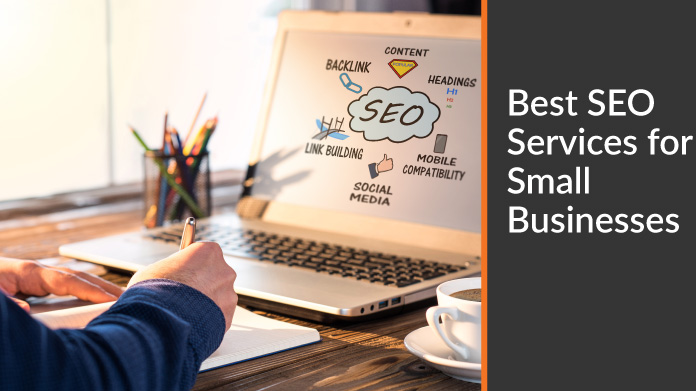 Man using a laptop looking at different SEO strategies.