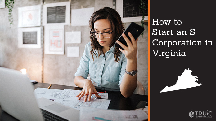 Woman looking over paperwork to start an S corporation in Virginia