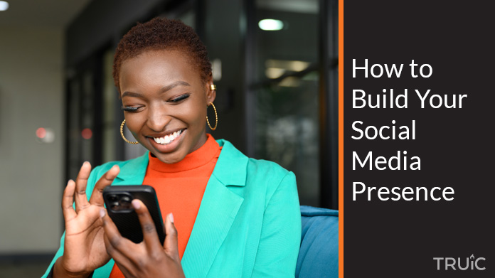 Woman building her social media presence.