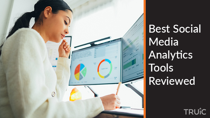 Woman working at a computer.