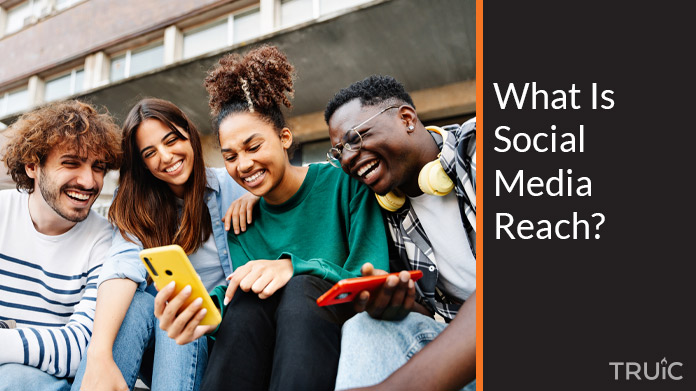 Group of people representing social media reach.